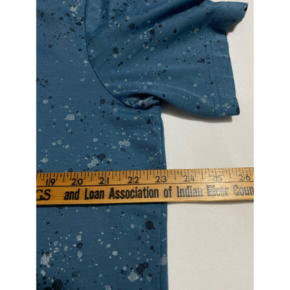 TravisMathew Splatter Paint Golf Polo Men’s XL Blue Short Sleeve Performance - Picture 4 of 8